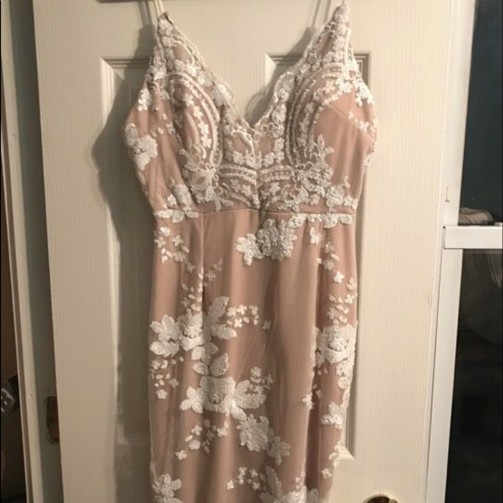 Olive & Lille nude evening dress